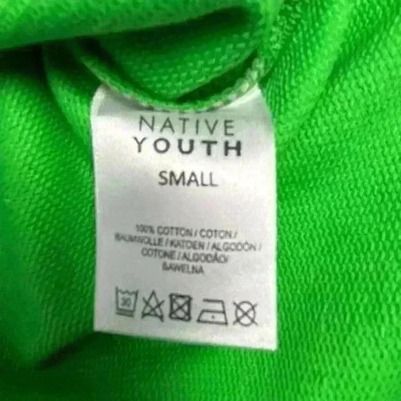 ASOS Native Youth Oversized Green Sweatshirt with Badge Embroidery S Size 6 - Picture 10 of 13